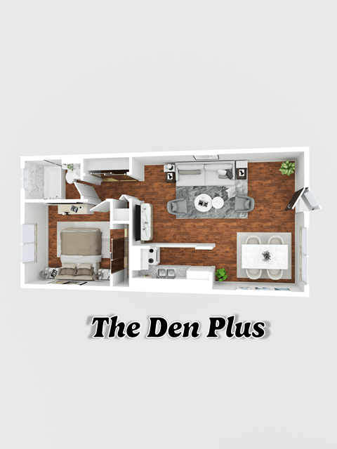 Floor plan for 1 bed, 1 bath, 600 sqft